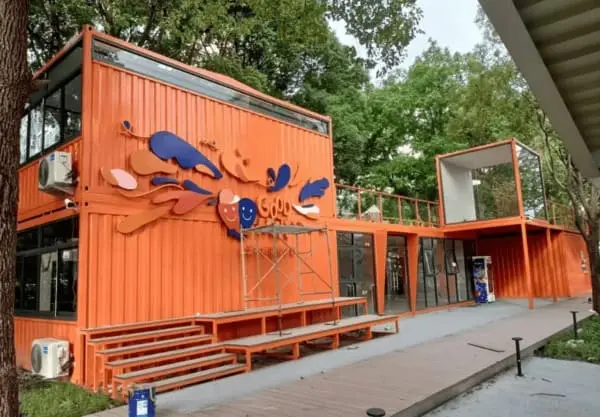 Prefab container hotel and modular guest house with modern design, eco-friendly construction, and affordable accommodation solutions.