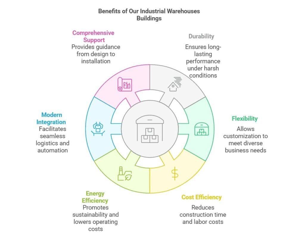 Modern steel structure factory building with durable prefab design, large span workshop space, and cost-effective solution for industrial projects.