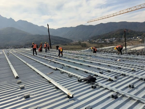 Galvanized steel purlin for roof and wall support in prefabricated metal buildings and industrial warehouses